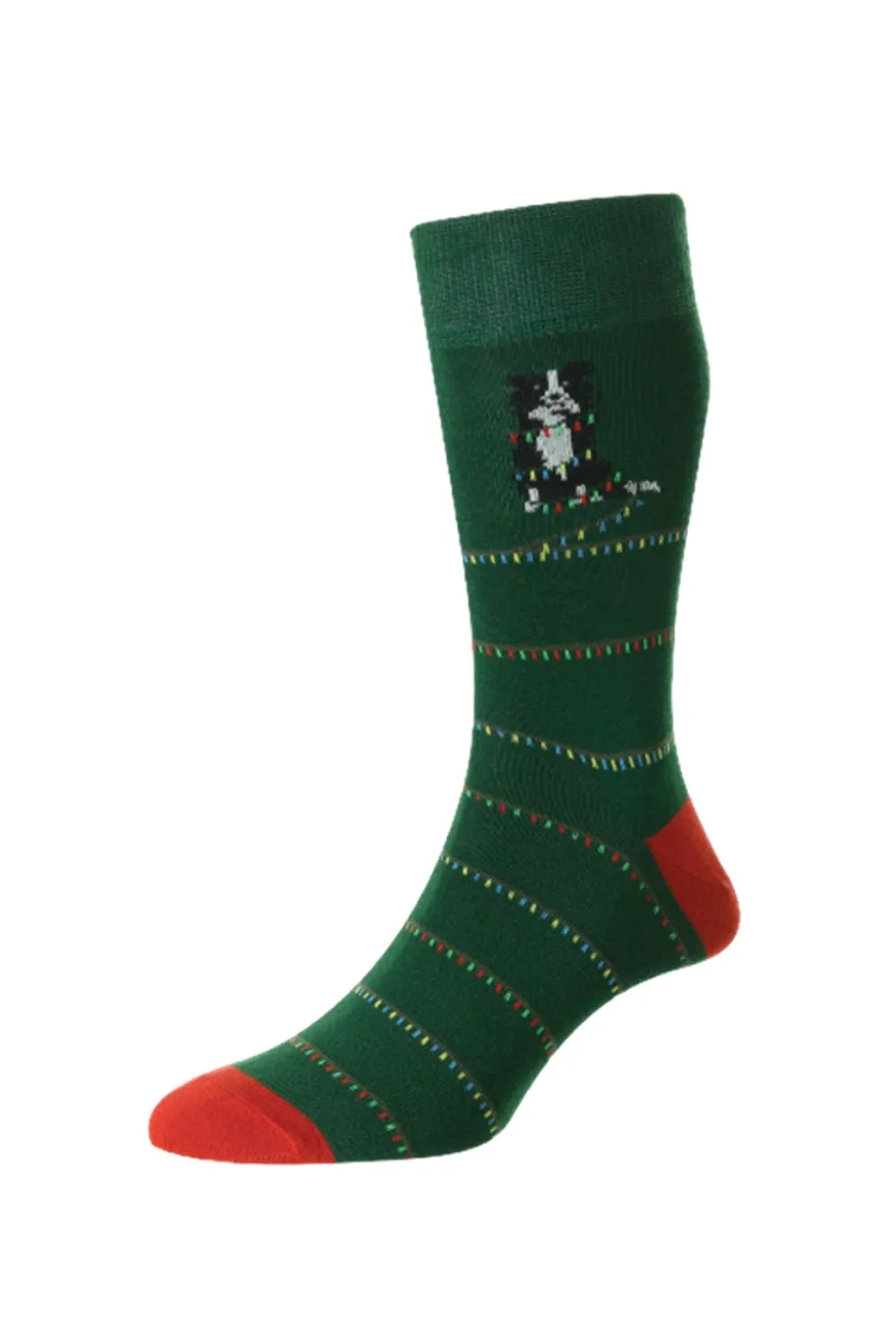 HJ Hall Dog With Christmas Lights Cotton Rich Socks