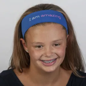 I am amazing™ royal blue headband