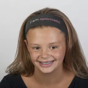 I am optimistic™ charcoal grey headband