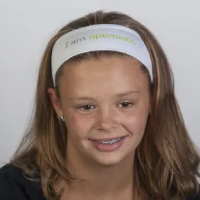 I am optimistic™ white headband