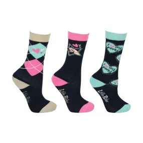 I Love My Pony Collection Horse Riding Socks by Little Rider (Pack of 3)