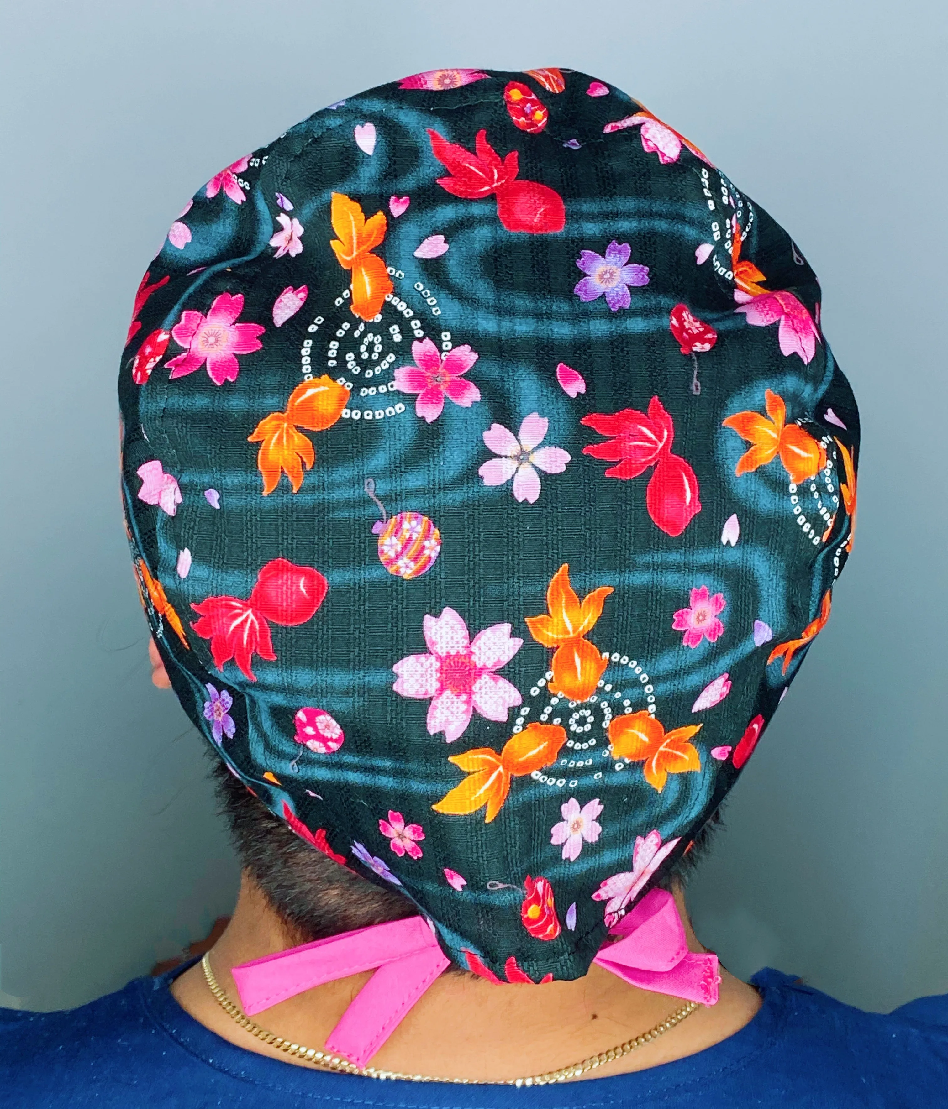 Japanese Inspired Pond Fish Unisex Animal Scrub Cap