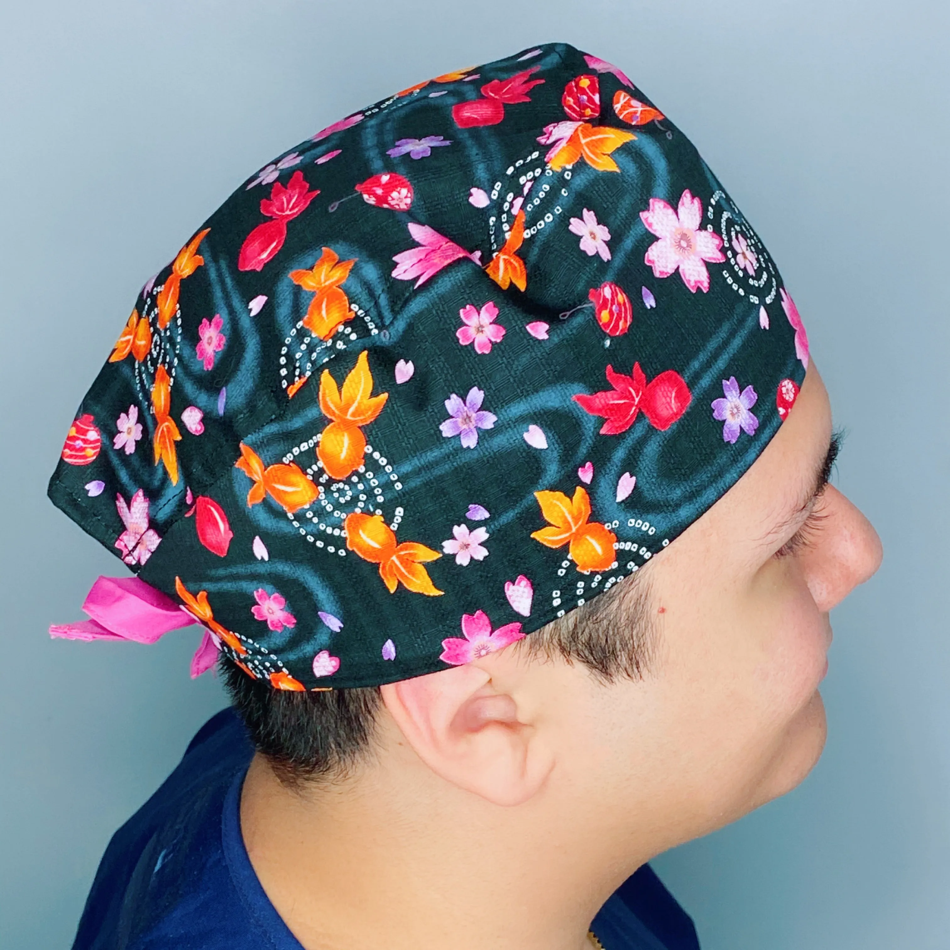 Japanese Inspired Pond Fish Unisex Animal Scrub Cap
