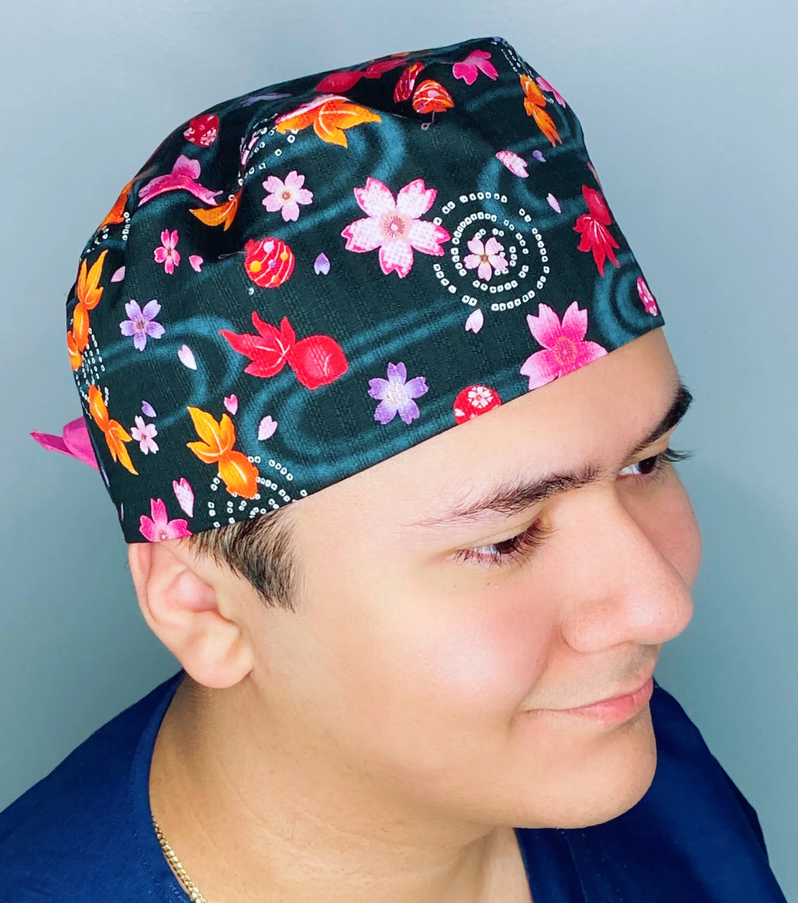 Japanese Inspired Pond Fish Unisex Animal Scrub Cap