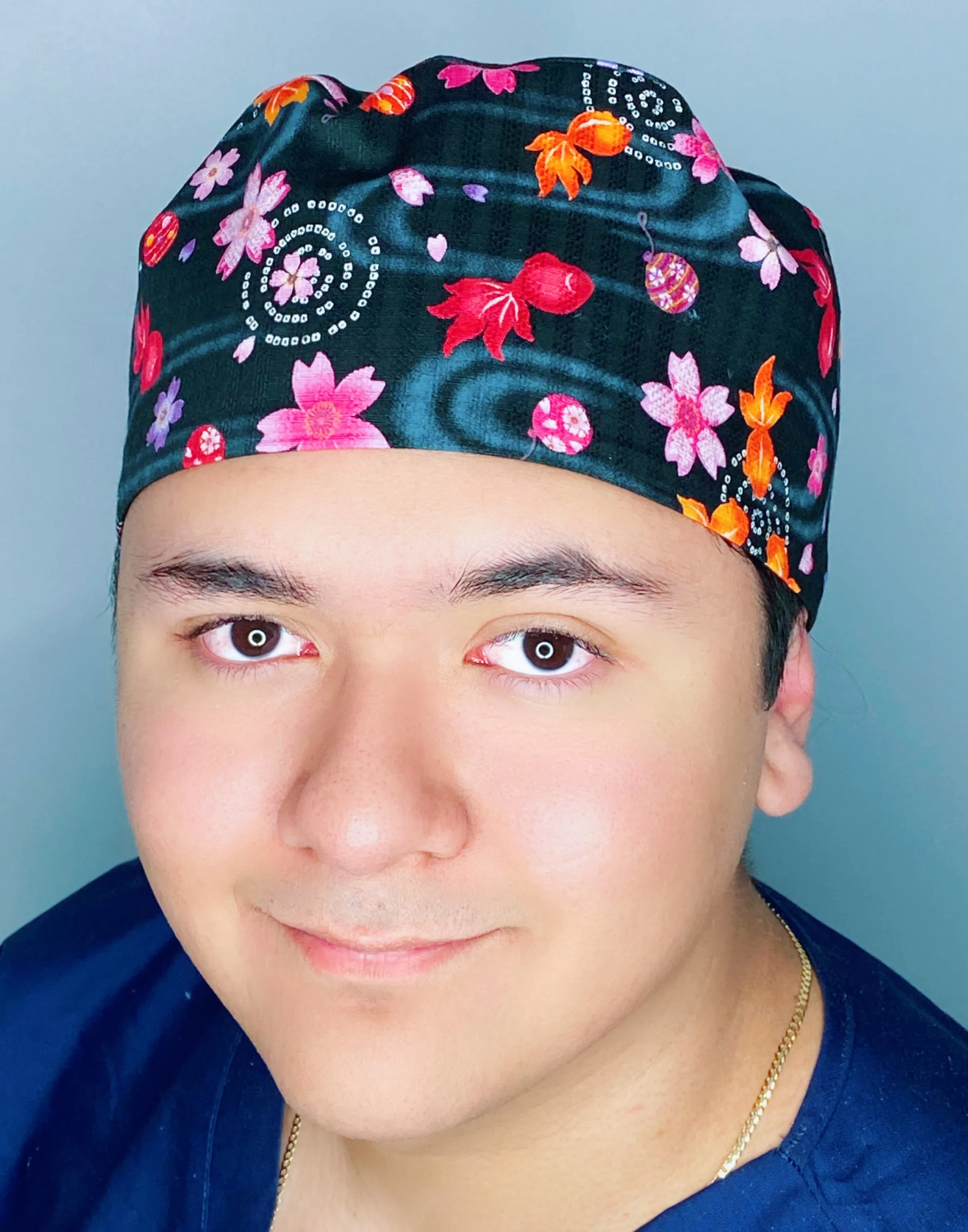 Japanese Inspired Pond Fish Unisex Animal Scrub Cap