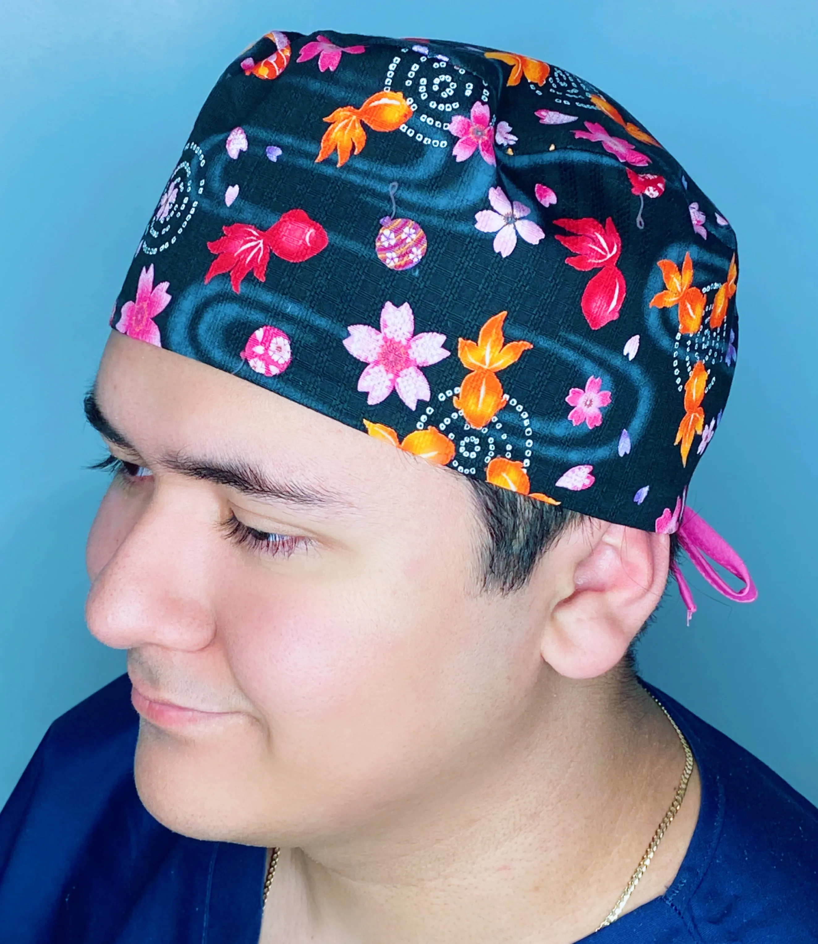 Japanese Inspired Pond Fish Unisex Animal Scrub Cap