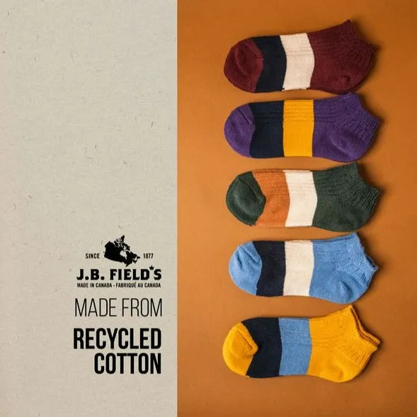 J.B. Fields 98% Recycled Cotton Tri-Colour Low-cut Ankle Socks