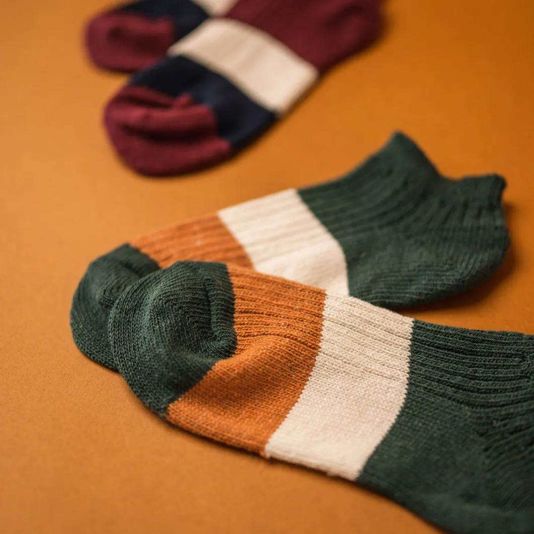 J.B. Fields 98% Recycled Cotton Tri-Colour Low-cut Ankle Socks