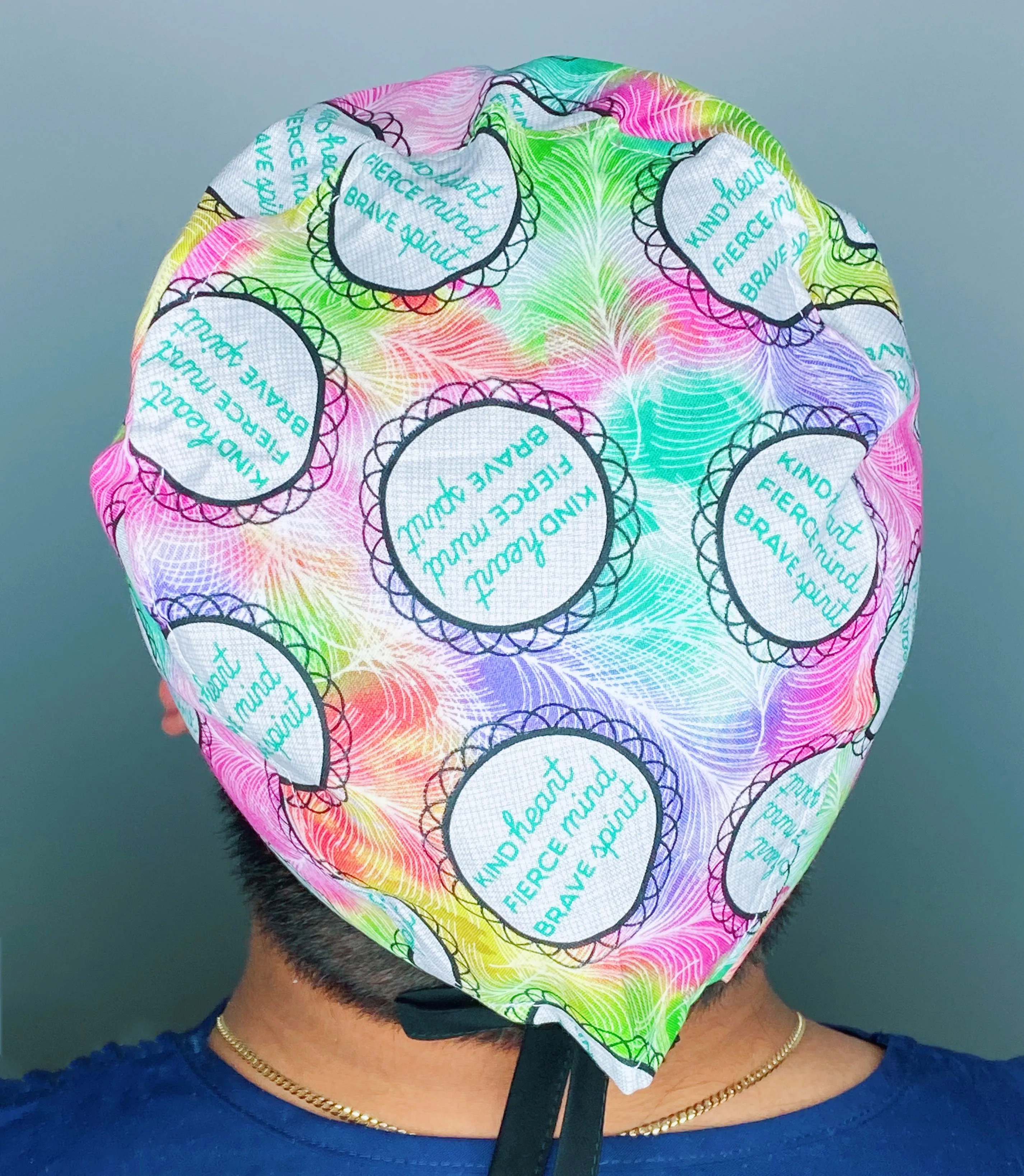 Kind Heart, Fierce Mind, Brave Spirit Inspirational Design Unisex Cute Scrub Cap