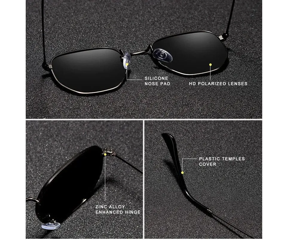 KINGSEVEN 2023 Classic Reflective Sunglasses Men Hexagon Retro