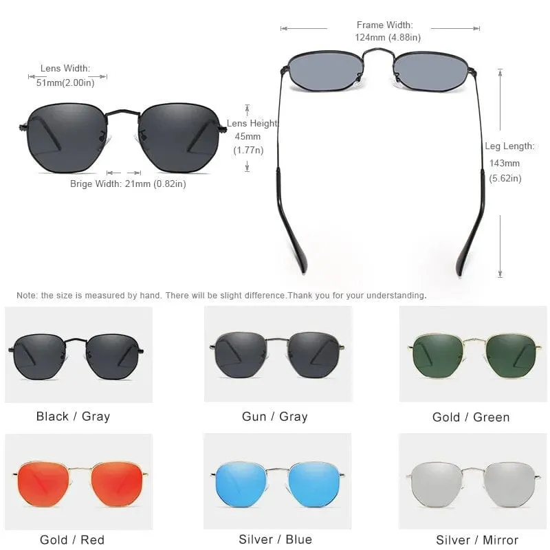 KINGSEVEN 2023 Classic Reflective Sunglasses Men Hexagon Retro
