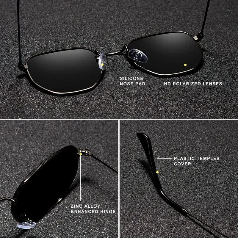 KINGSEVEN 2023 Classic Reflective Sunglasses Men Hexagon Retro