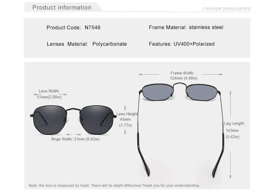 KINGSEVEN 2023 Classic Reflective Sunglasses Men Hexagon Retro