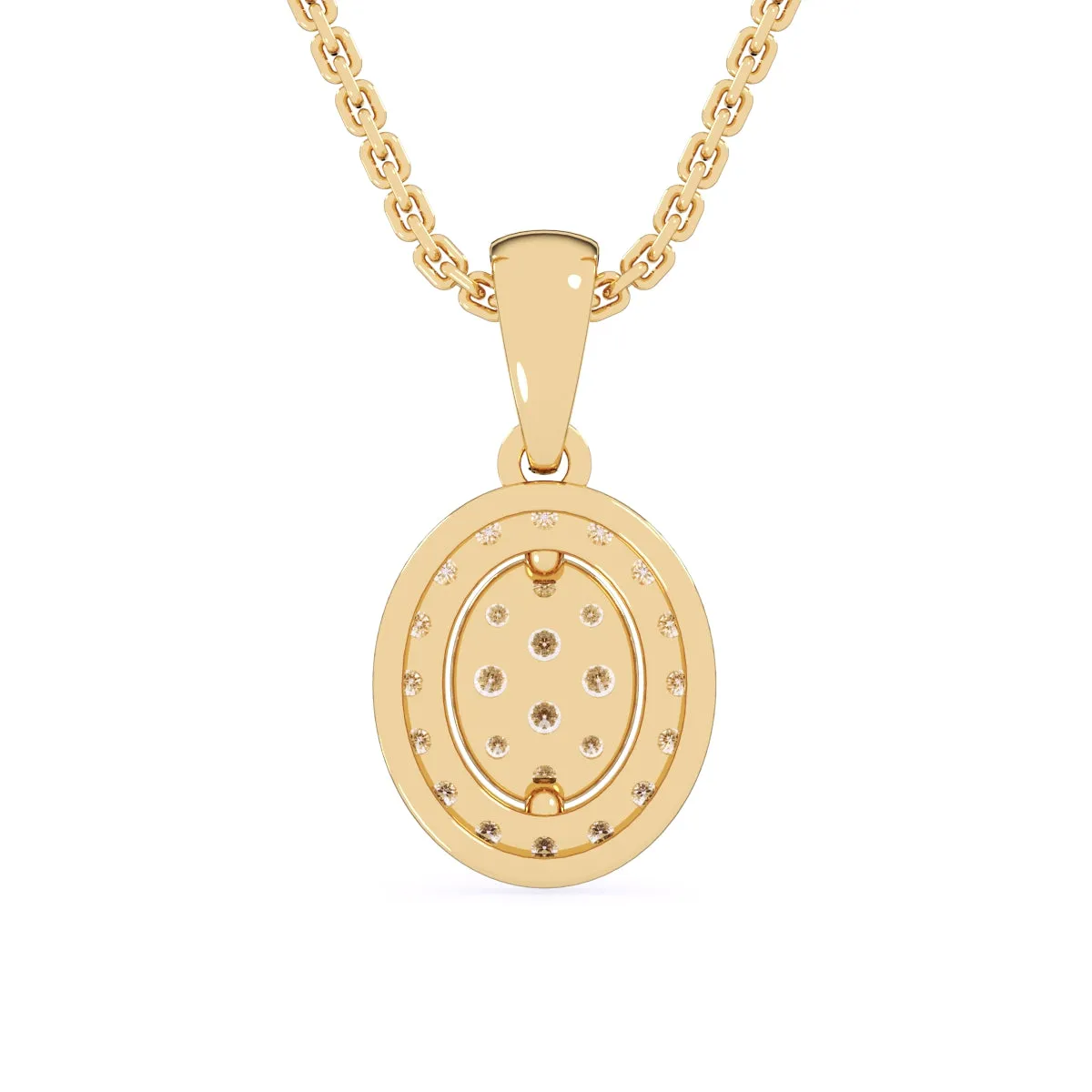 Lab Grown Diamond Cluster Oval Shaped Pendant
