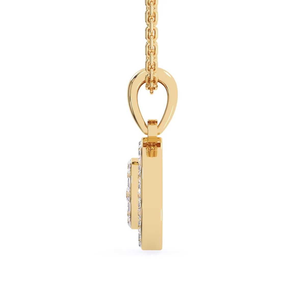 Lab Grown Diamond Cluster Oval Shaped Pendant