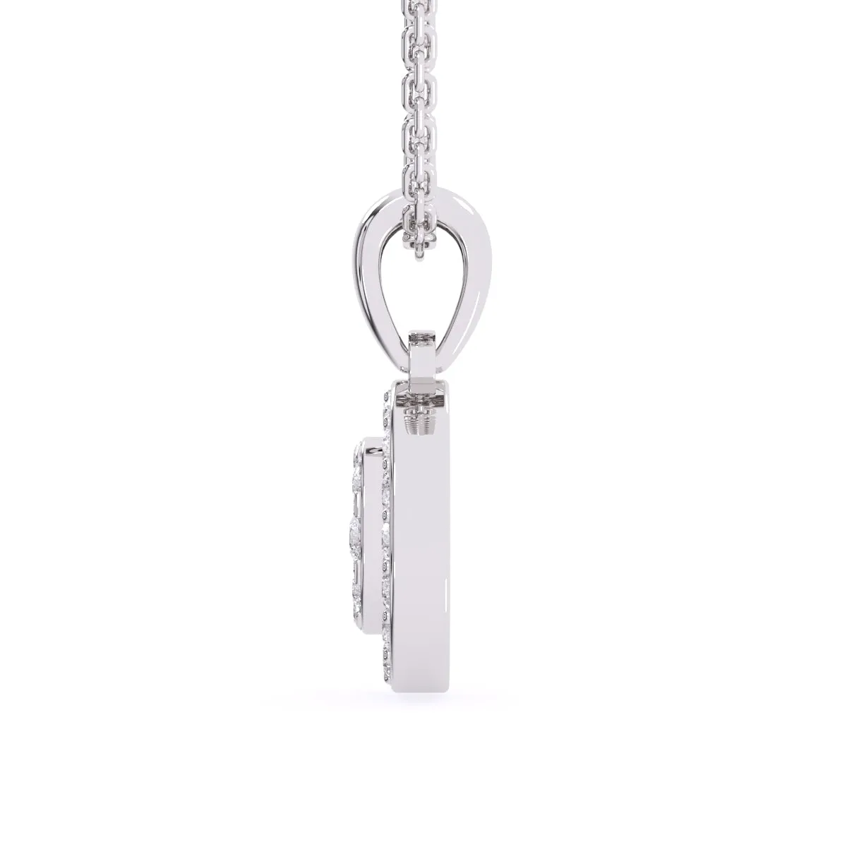 Lab Grown Diamond Cluster Oval Shaped Pendant