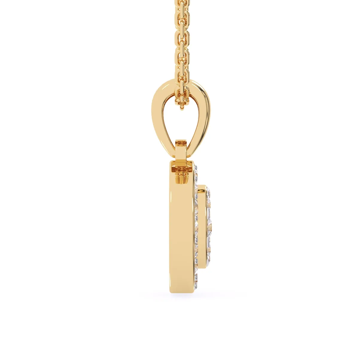 Lab Grown Diamond Cluster Oval Shaped Pendant
