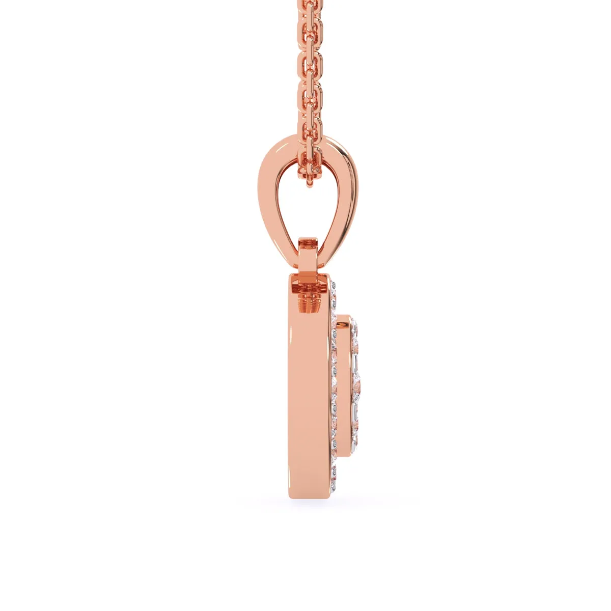 Lab Grown Diamond Cluster Oval Shaped Pendant