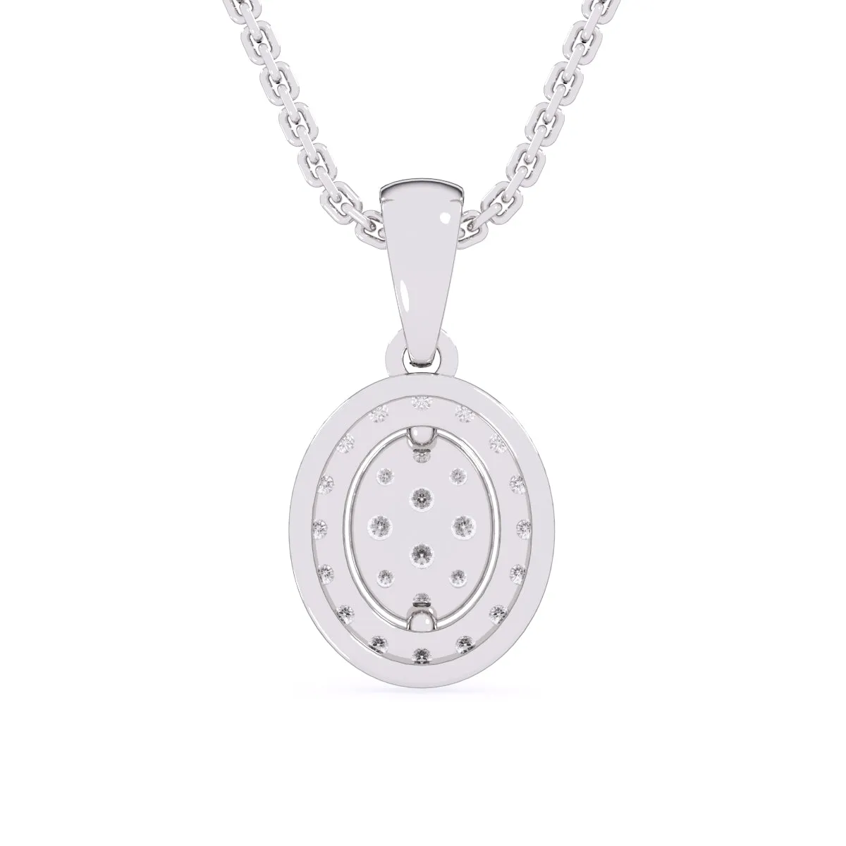 Lab Grown Diamond Cluster Oval Shaped Pendant