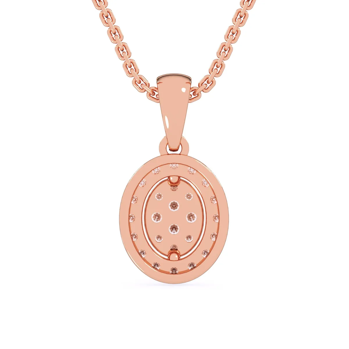 Lab Grown Diamond Cluster Oval Shaped Pendant