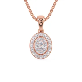 Lab Grown Diamond Cluster Oval Shaped Pendant