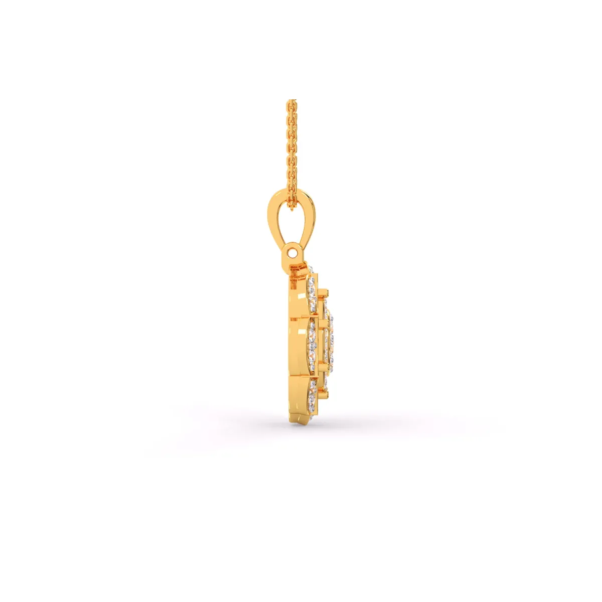 Latest Floral Style Diamond Halo Pendant
