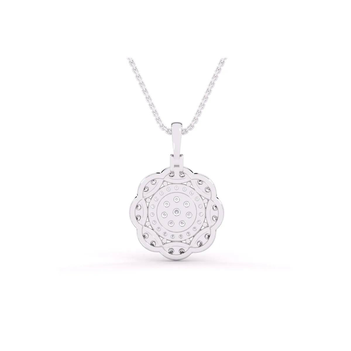 Latest Floral Style Diamond Halo Pendant