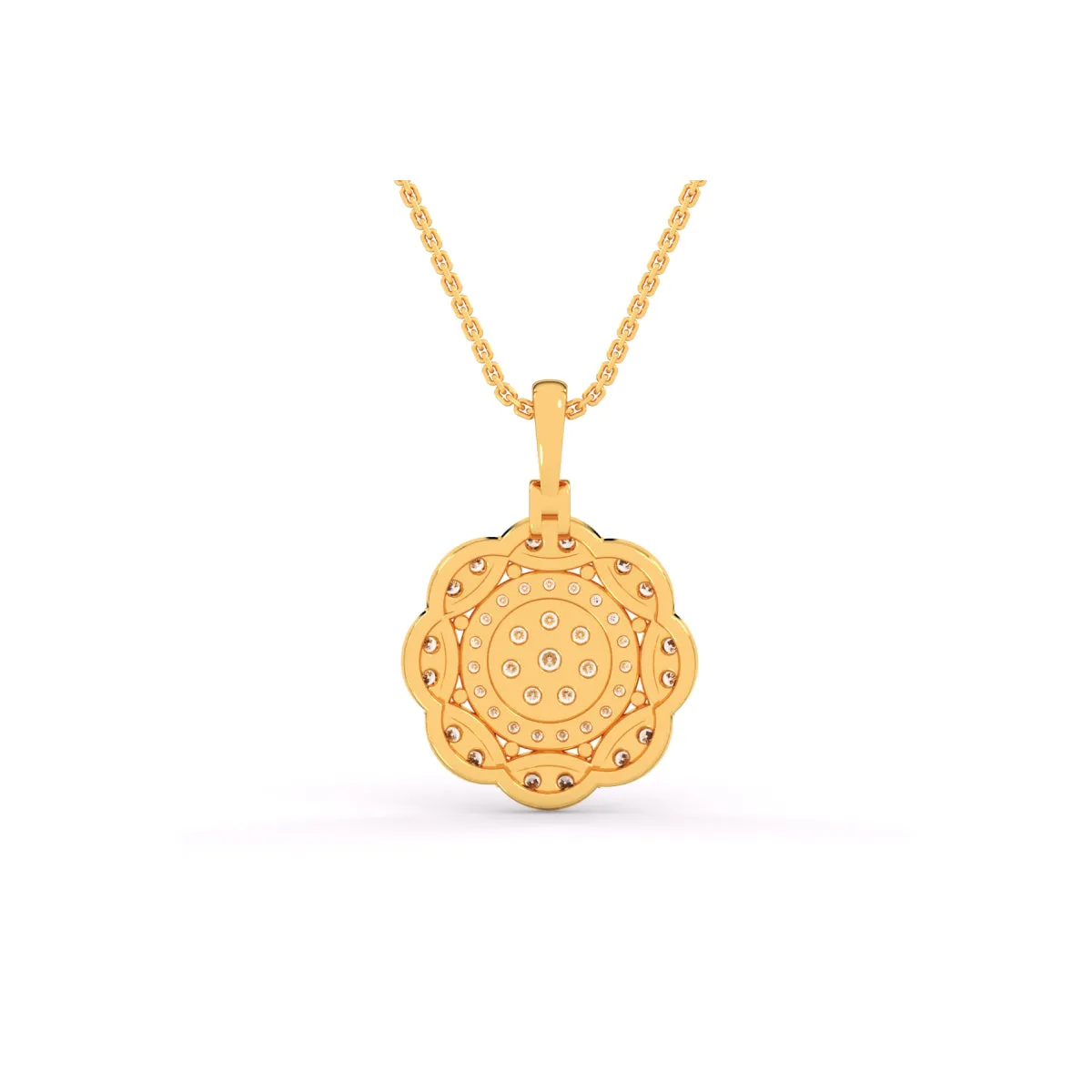 Latest Floral Style Diamond Halo Pendant