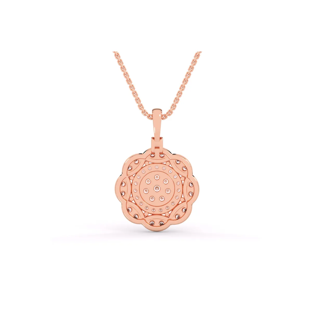 Latest Floral Style Diamond Halo Pendant
