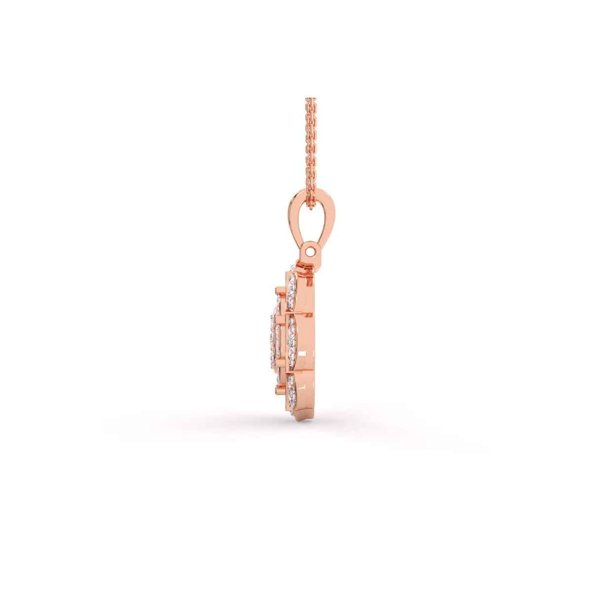 Latest Floral Style Diamond Halo Pendant