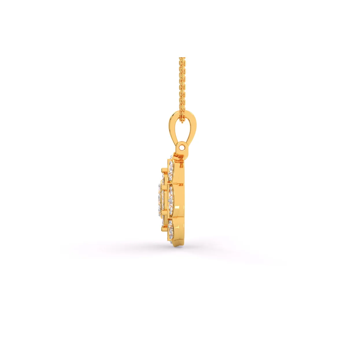 Latest Floral Style Diamond Halo Pendant