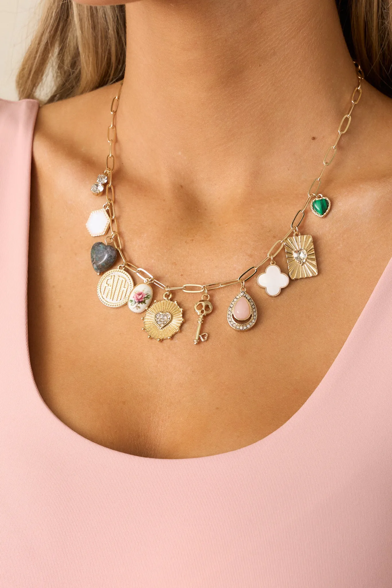 Lost in the Details Gold Charm Necklace