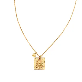 Madonna Coin Necklace Sterling Silver - Gold