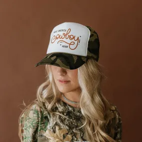 Make America Cowboy Again Camo Trucker Hat