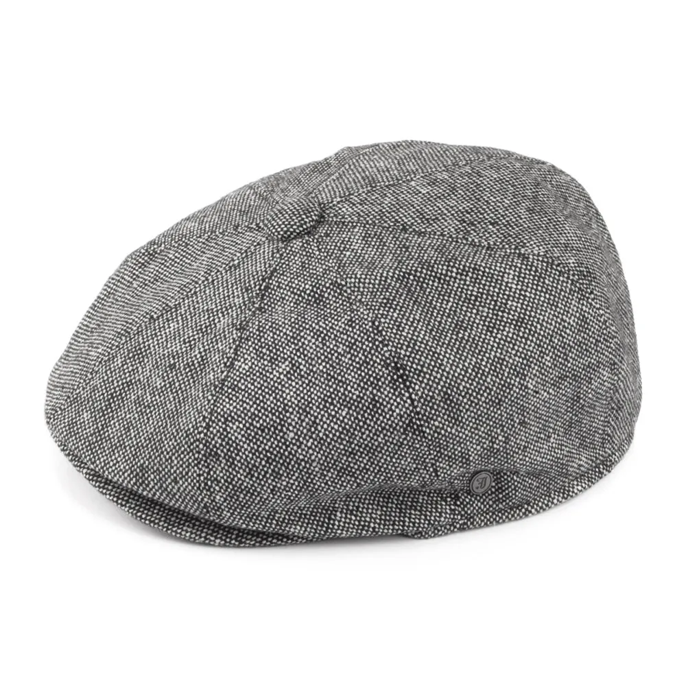Marl Tweed Newsboy Cap - Black