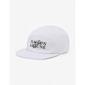 Men Maison Kitsune Flowers 5P Cap - White