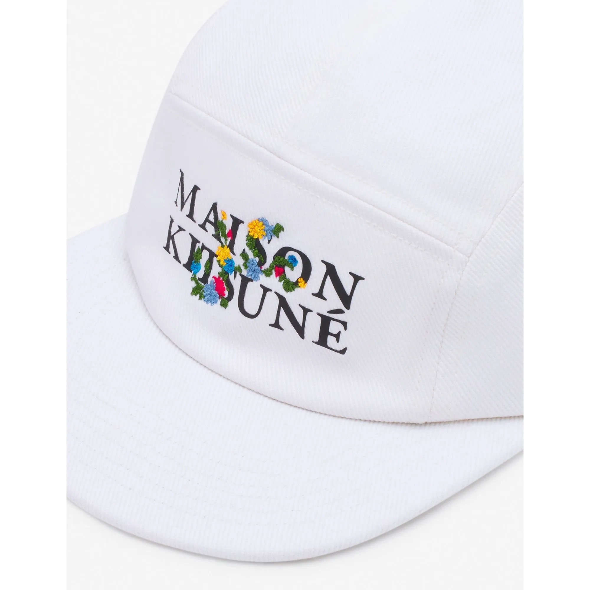 Men Maison Kitsune Flowers 5P Cap - White
