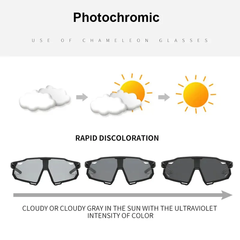 Men Women Photochromic Polarized Cycling Glasses Mtb Eyewear New Riding Fishing Sports Sunglasses UV400 Bicycle Road Goggles
