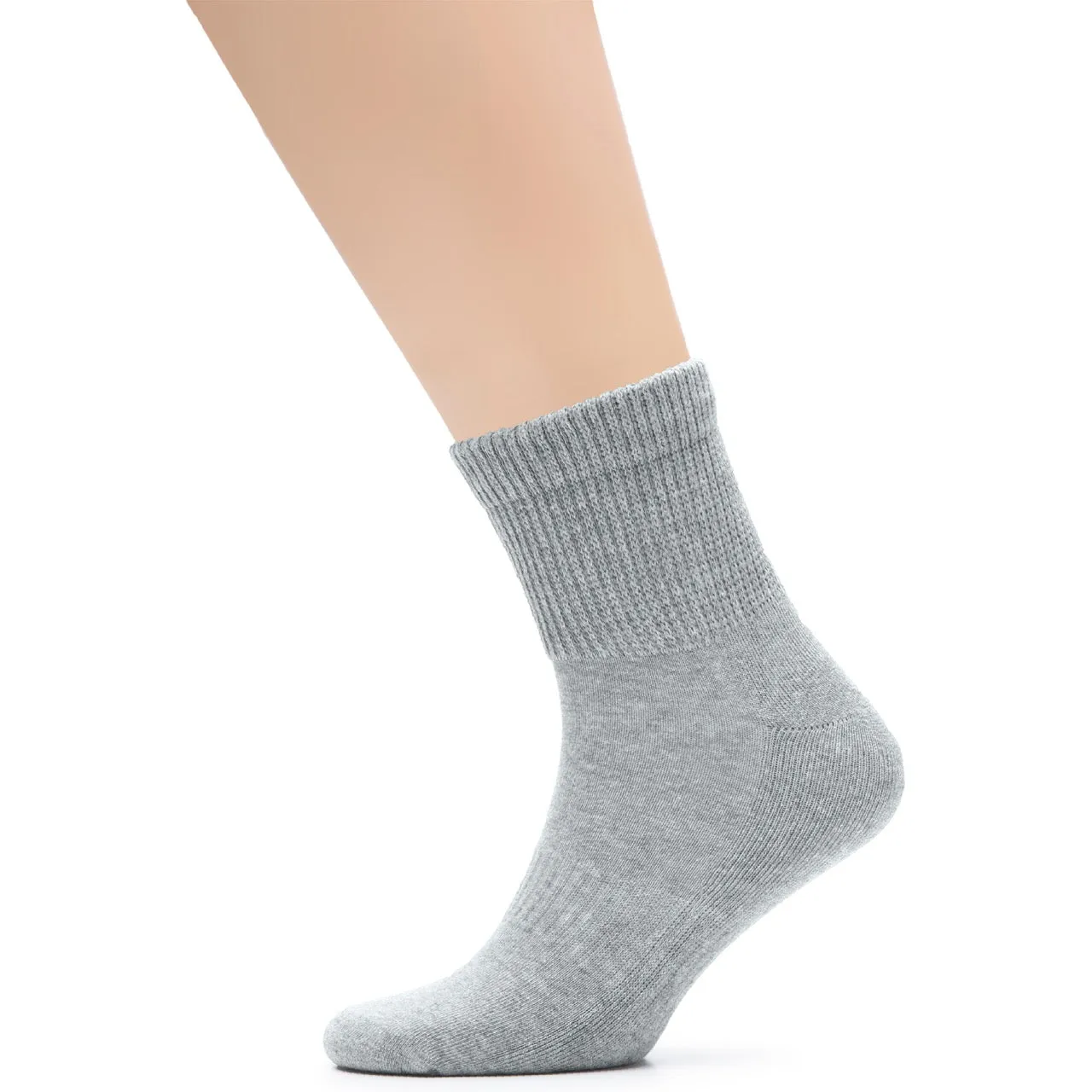 Men's Diabetic Ankle Semi-Cushion Cotton Socks, 3 Pairs