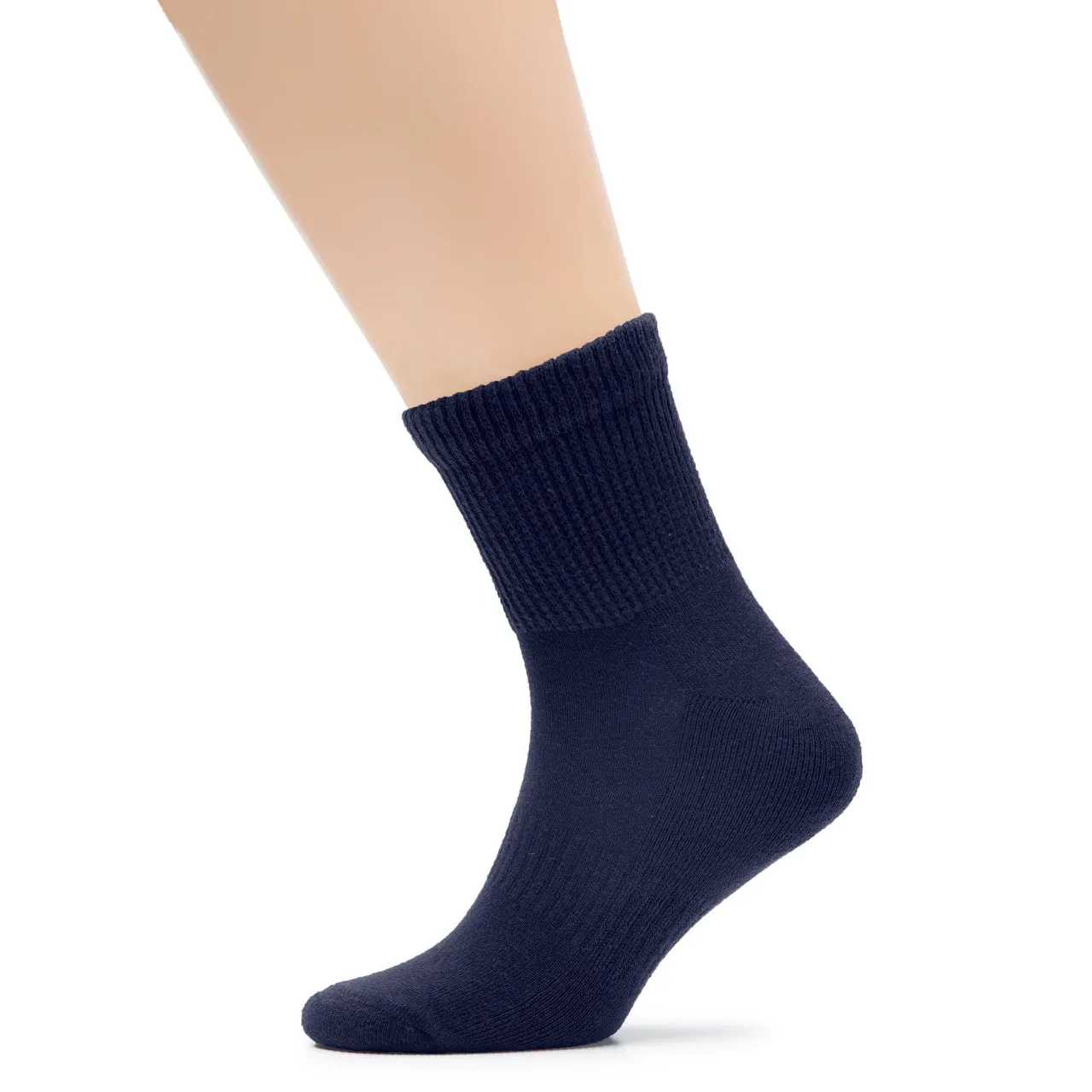 Men's Diabetic Ankle Semi-Cushion Cotton Socks, 3 Pairs