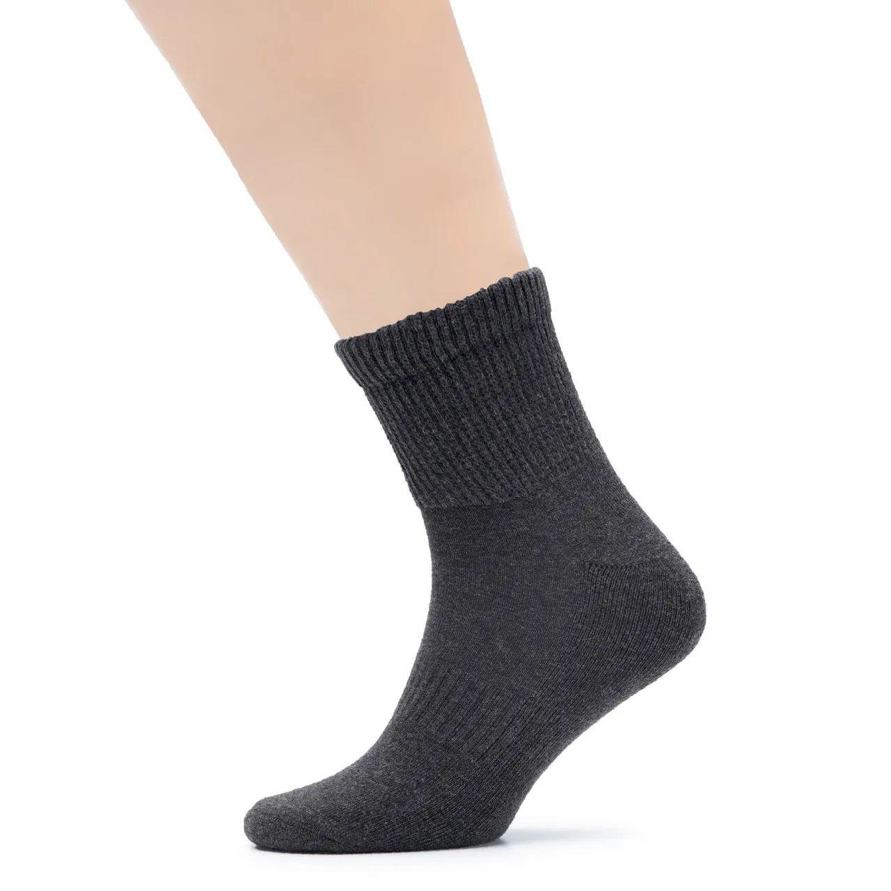 Men's Diabetic Ankle Semi-Cushion Cotton Socks, 3 Pairs