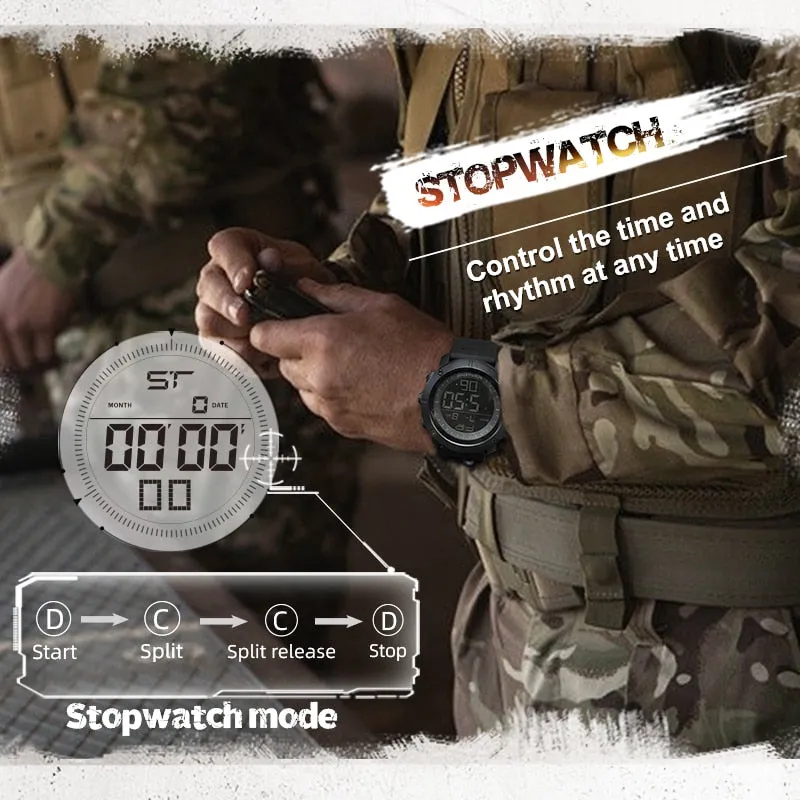 Mens Digital Watches Army Military World Time Alarm Sport Stopwatch