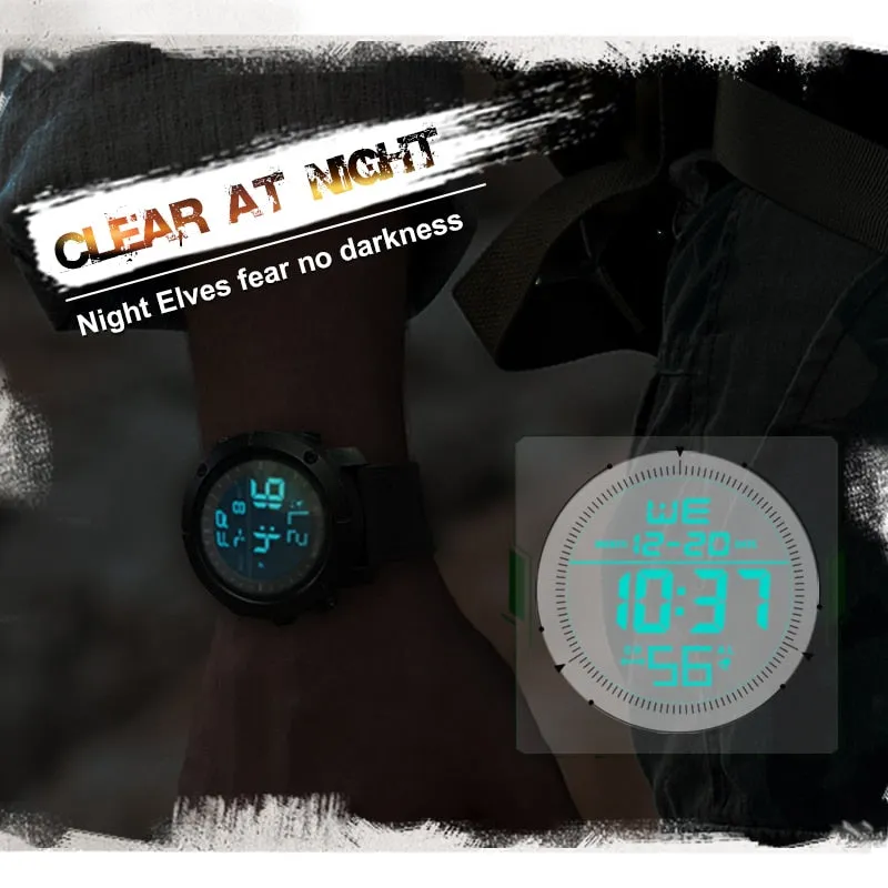Mens Digital Watches Army Military World Time Alarm Sport Stopwatch