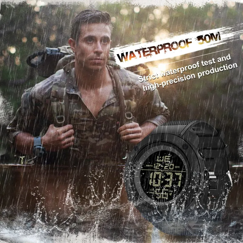 Mens Digital Watches Army Military World Time Alarm Sport Stopwatch