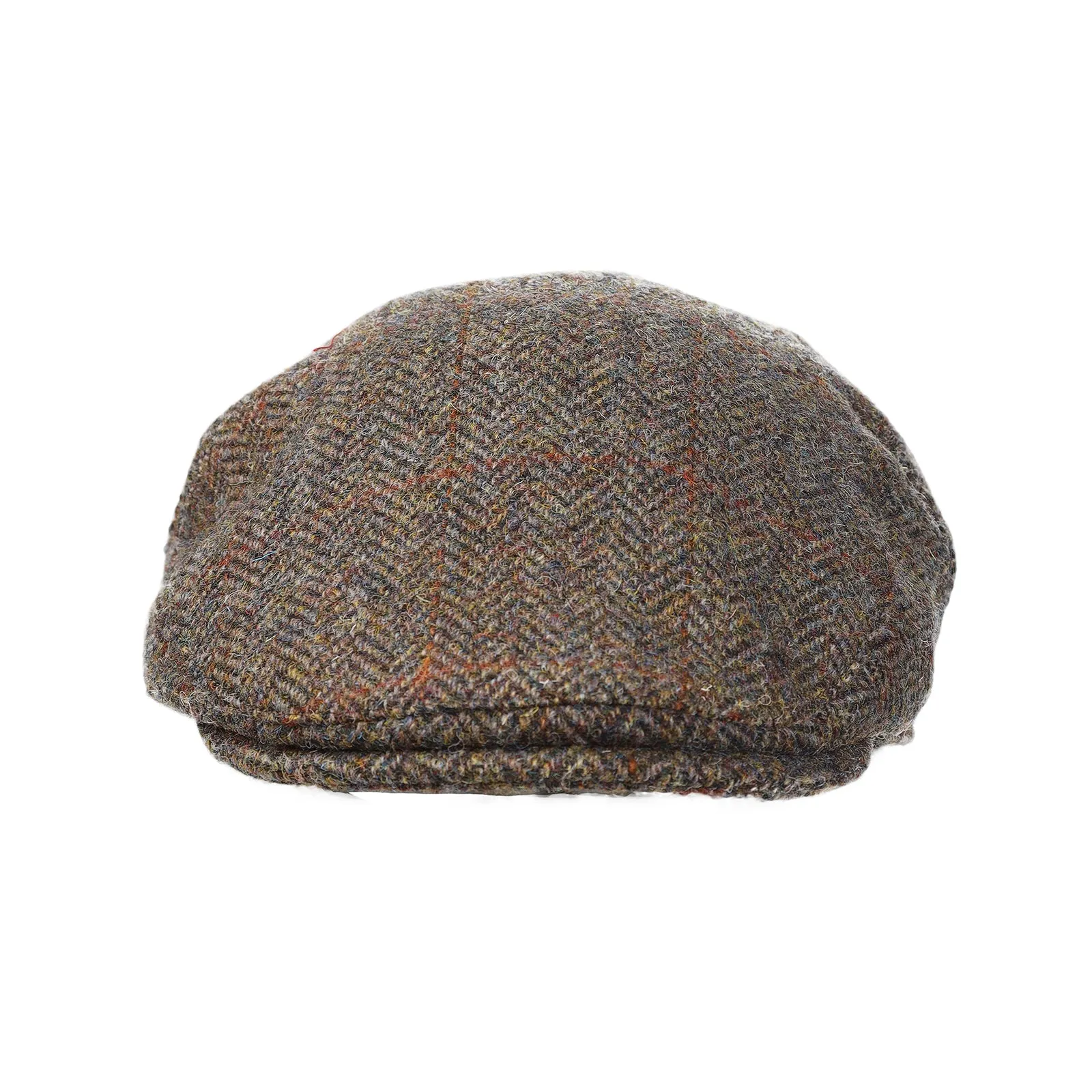 Men's Highland Harris Tweed Flat Cap Brown/Green