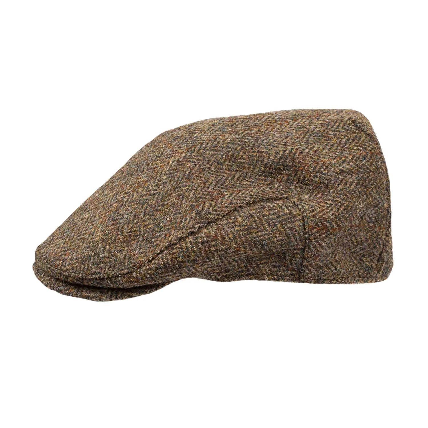 Men's Highland Harris Tweed Flat Cap Brown/Green