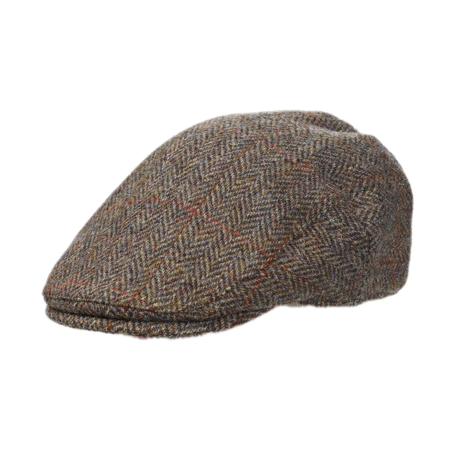 Men's Highland Harris Tweed Flat Cap Brown/Green