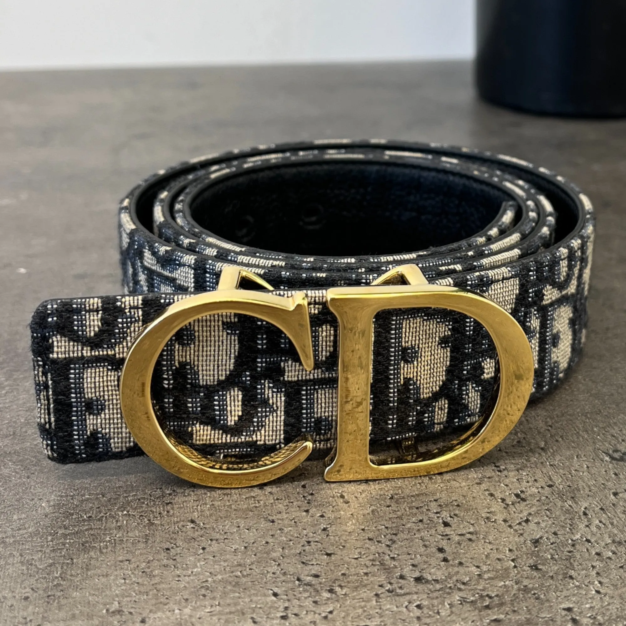 Men's Reversible Oblique Belt Navy