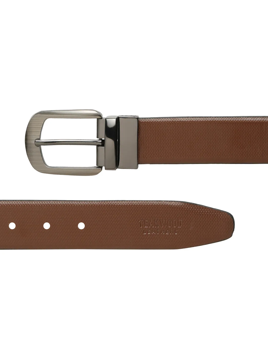Men's Texture Formal Reversiable Black & Brown Leather Belt