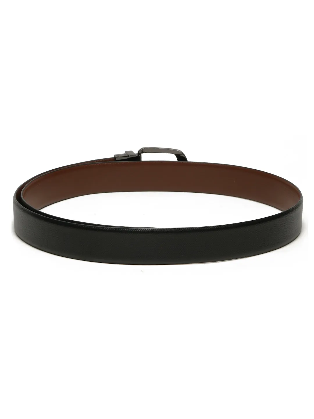 Men's Texture Formal Reversiable Black & Brown Leather Belt